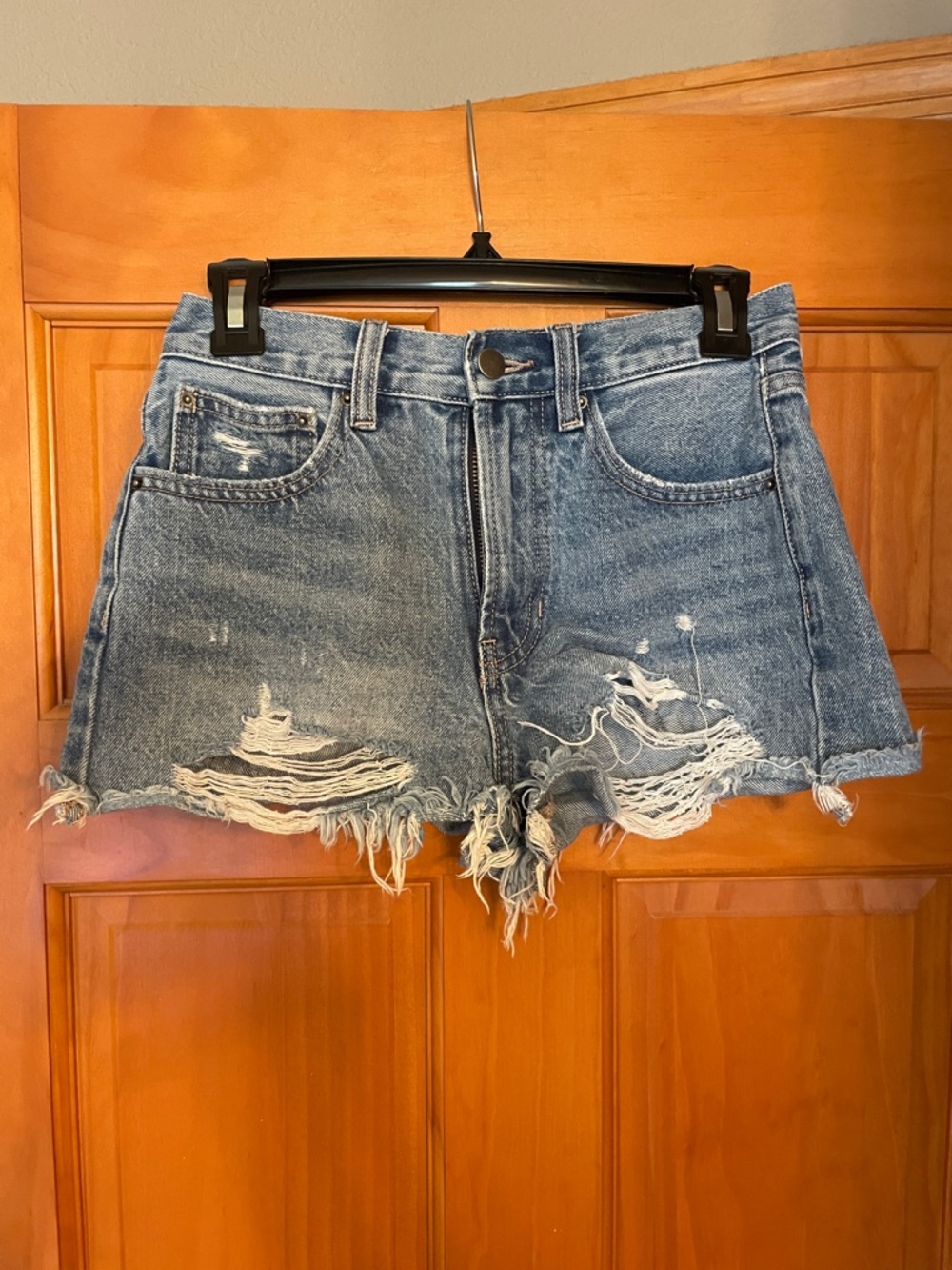 Altar'd State Distressed Denim Shorts - Blue